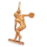 Vintage 18K Yellow Gold Discobolus Charm Pendant