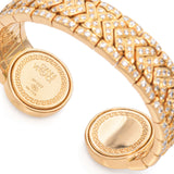 Gianni Versace 18K Yellow Gold 6.13 TCW Diamond Medusa Cuff Bracelet