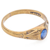 Antique 14K Yellow Gold Blue Paste Ring