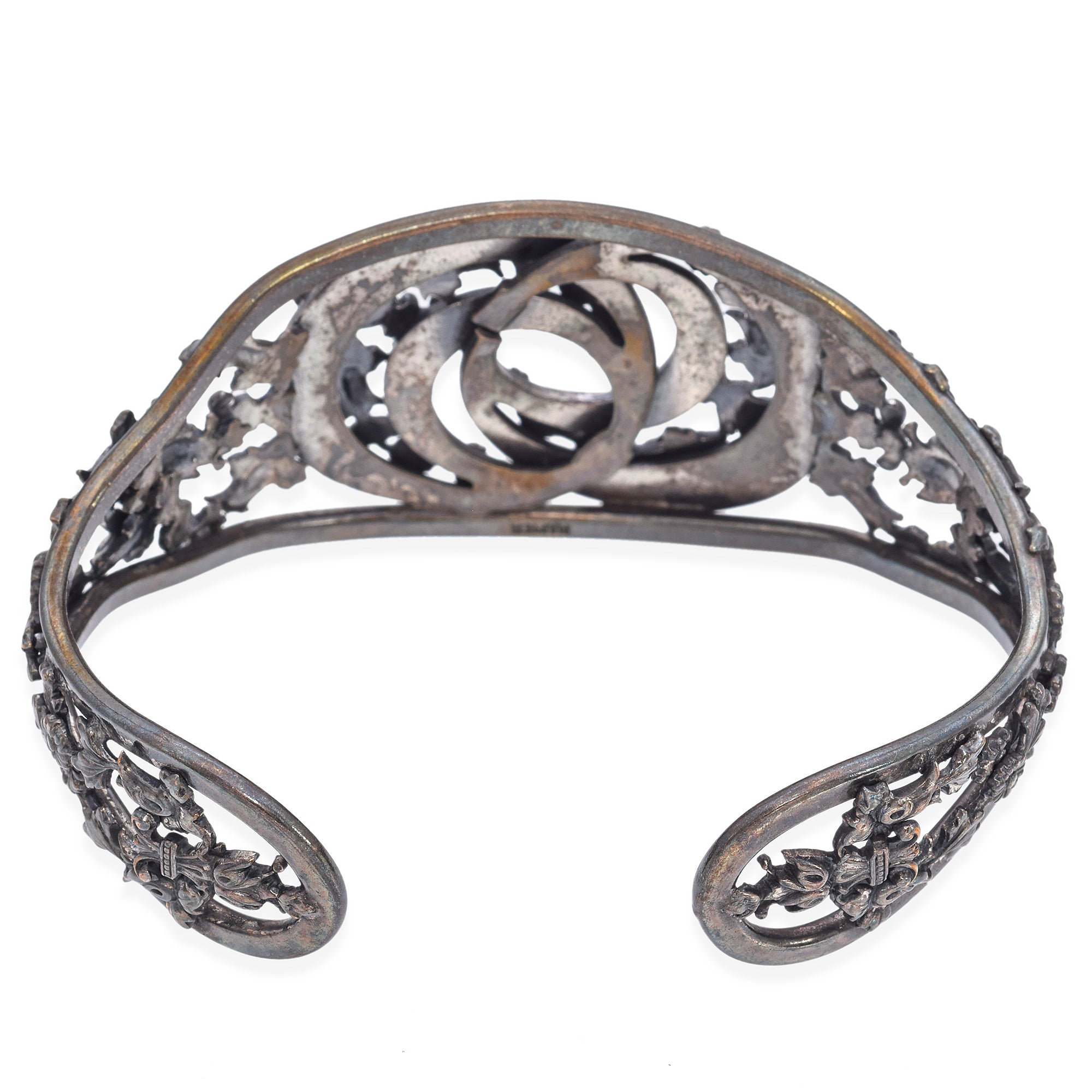 Vintage Napier Silver Plated Filigree Cuff Bracelet