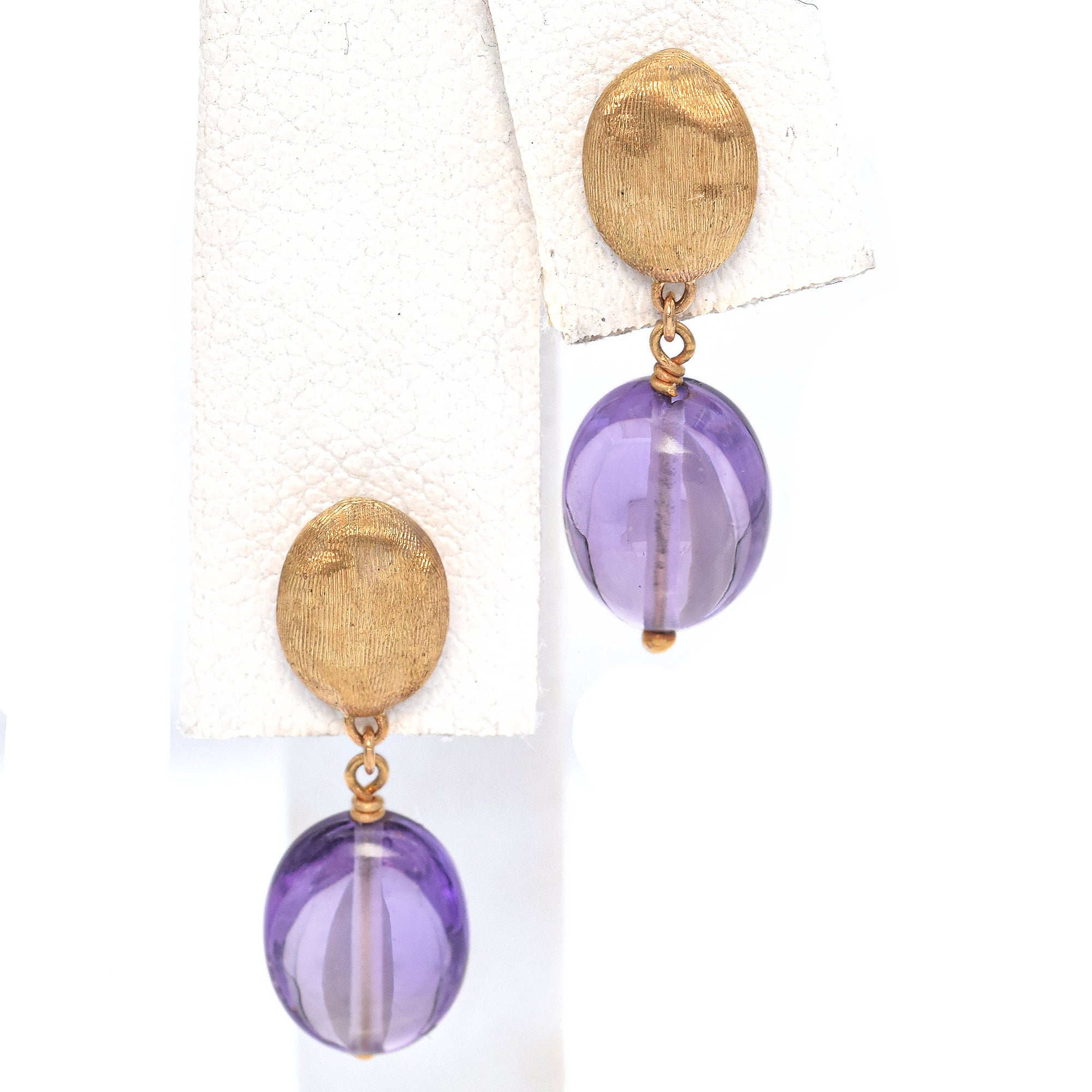 Marco Bicego 18K Yellow Gold Amethyst Drop Earrings