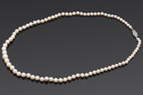 Vintage 14K White Gold 4.5-8.0 mm Pearl Beaded Strand Necklace 21 Inches