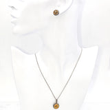 Effy 18K Gold Sterling Silver 10.2TCW Citrine Pendant Necklace Earrings Ring Set