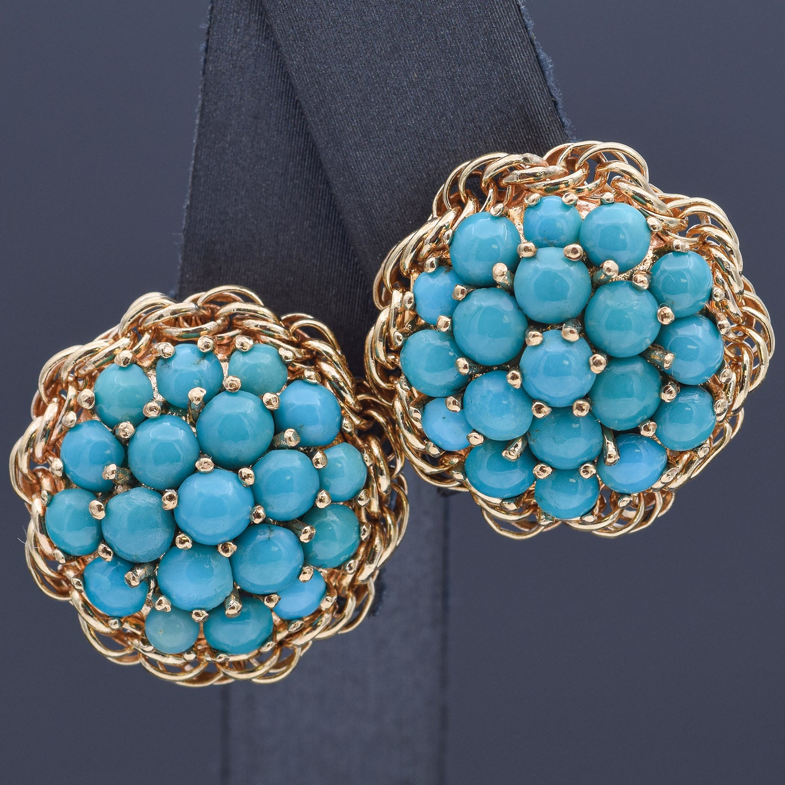 Vintage Gold orders Turquoise Earrings