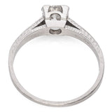 Antique Platinum 0.56 Ct. Diamond Solitaire Etched Engagement Ring