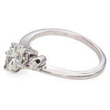 14K White Gold 0.86 TCW Old Marquise Cut Diamond Bypass Engagement Ring