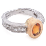 14K White and Yellow Gold 0.66 Ct. Citrine and Diamond Ring