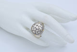 EFFY Sterling Silver & 18K Yellow Gold Crackle Circle Cocktail Ring Size 8