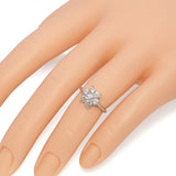 14K White Gold 1.035 TCW Diamond Floral Halo Engagement Ring