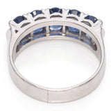 Vintage Silver 5 Stone 3.1 TCW Blue Sapphire Ring