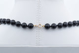 Vintage 14K Yellow Gold Black Onyx Beaded Strand Necklace 18 Inches