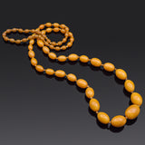 Vintage Baltic Egg Yolk Amber 8.0x6.5-25x19 mm Beaded Strand Necklace 37 Inches