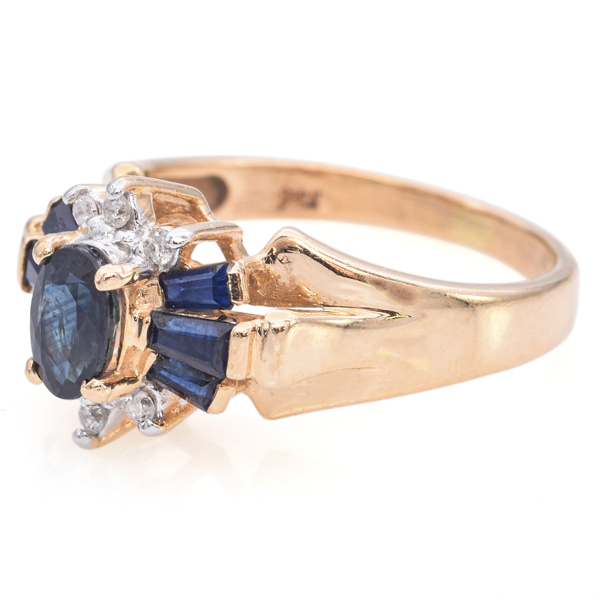 14K Yellow Gold 2.34 TCW Sapphire and Diamond Ring