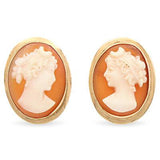 Vintage 14K Yellow Gold Cameo Earrings