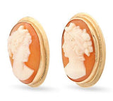 Vintage 14K Yellow Gold Cameo Earrings