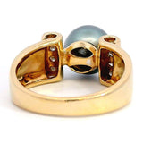 14K Yellow Gold Tahitian Pearl Diamond Ring