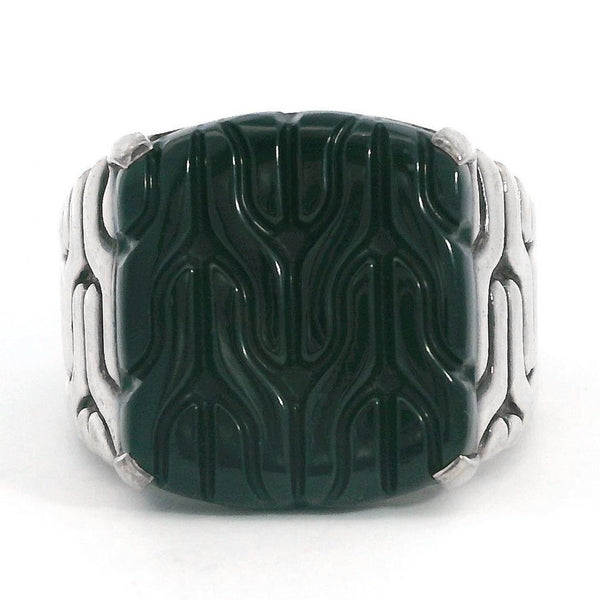 John Hardy Sterling Silver Black Onyx Signet Ring