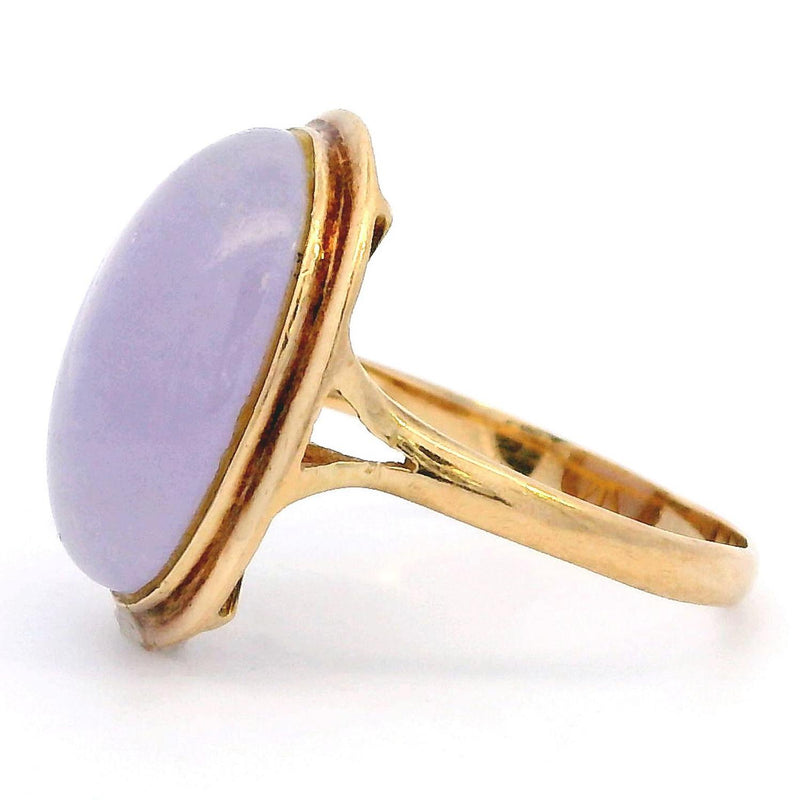 14K Yellow Gold Lavender Jade Cocktail Ring