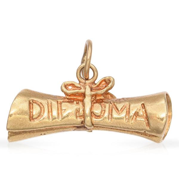 Vintage 14K Yellow Gold Diploma Charm