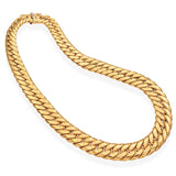 18K Yellow Gold UnoAErre Solid Cuban Link Chain Necklace