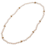 Vintage Pearl Necklace With Yellow Gold Beads