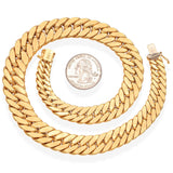 18K Yellow Gold UnoAErre Solid Cuban Link Chain Necklace