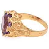 Vintage 18K Yellow Gold 3.95 TCW Amethyst Ring