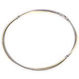 David Yurman Sterling Silver 18K Yellow Gold Crossover Cable Choker Necklace 16"