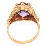 Vintage 18K Yellow Gold 3.95 TCW Amethyst Ring