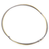 David Yurman Sterling Silver 18K Yellow Gold Crossover Cable Choker Necklace 16"