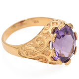 Vintage 18K Yellow Gold 3.95 TCW Amethyst Ring