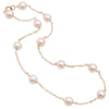 Vintage 14K Yellow Gold Baroque Pearl Station Necklace