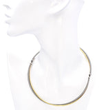 David Yurman Sterling Silver 18K Yellow Gold Crossover Cable Choker Necklace 16"