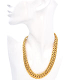 18K Yellow Gold UnoAErre Solid Cuban Link Chain Necklace