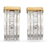 Tiffany & Co. 18K Gold & 925 Sterling Silver Atlas Huggie Half Hoop Earrings