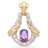 14K Yellow and White Gold 1.22 Ct. Amethyst and Diamond Pendant