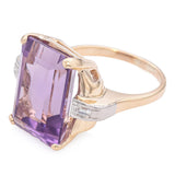 Vintage Retro Yellow Gold Amethyst Cocktail Ring