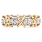 Platinum and 18K Yellow Gold 1.35 TCW Diamond Wedding Band Ring