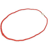 Vintage Red Coral Graduated Beaded Strand Necklace with Gold Filled Clasp