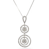 14k White Gold Diamond Circle Pendant With Chain