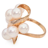 Tasaki 18K Yellow Gold Pearl Cluster Floral Cocktail Ring