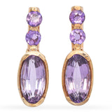 14K Yellow Gold 4.7 TCW Amethyst Drop Earrings