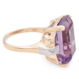 Vintage Retro Yellow Gold Amethyst Cocktail Ring