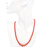 Vintage Red Coral Graduated Beaded Strand Necklace with Gold Filled Clasp