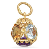 Vintage 18k Yellow Gold Multi Gemstone Charm