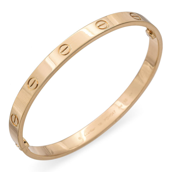 Cartier 18K Yellow Gold Love Bracelet Size 18