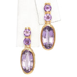 14K Yellow Gold 4.7 TCW Amethyst Drop Earrings