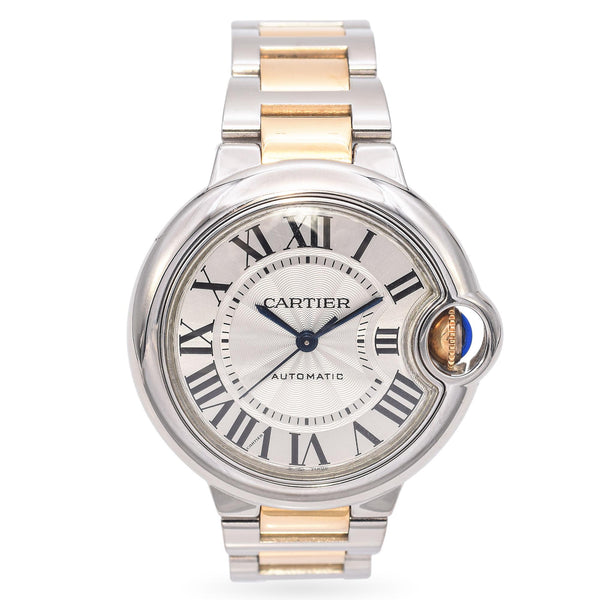 Cartier Ballon Bleu 18K Gold Steel Two Tone Automatic Women's 33mm Watch