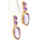 14K Yellow Gold 4.7 TCW Amethyst Drop Earrings