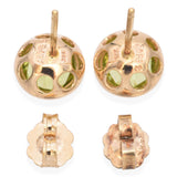 14K Yellow Gold Bezel Set 1.96 TCW Peridot Stud Earrings